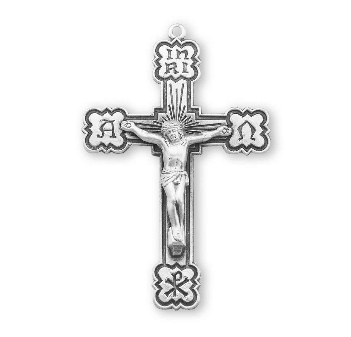 Mens Alpha & Omega Crucifix Pendant