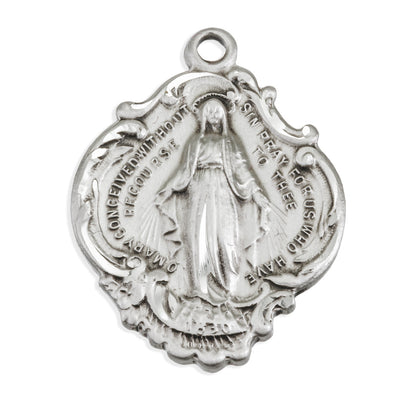 Front of Baroque Style Miraculous Medal Pendant
