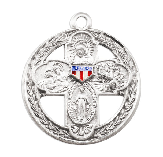 Front of Military 4-Way Medal Pendant
