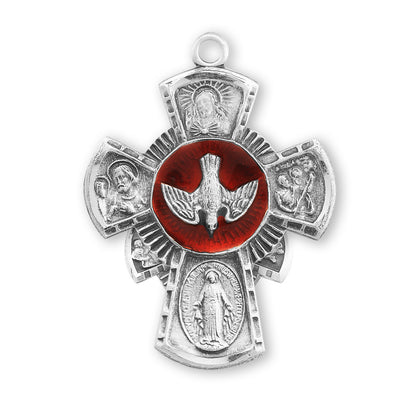 Front of Red 5-Way Medal Pendant