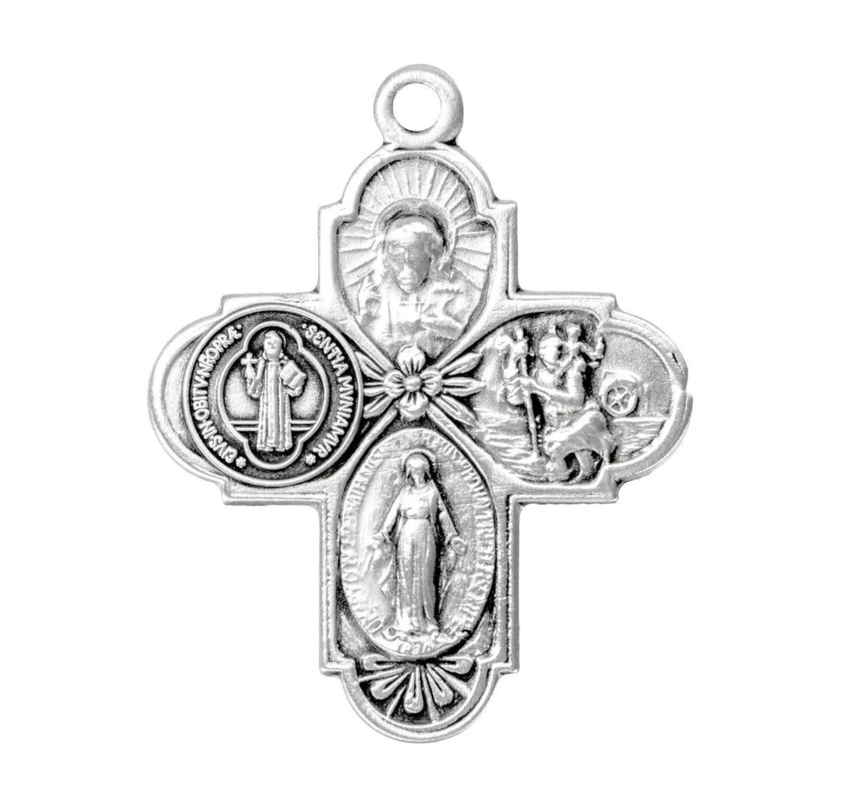 Front of St. Benedict 4-Way Medal Pendant