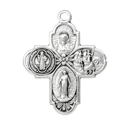 Front of St. Benedict 4-Way Medal Pendant
