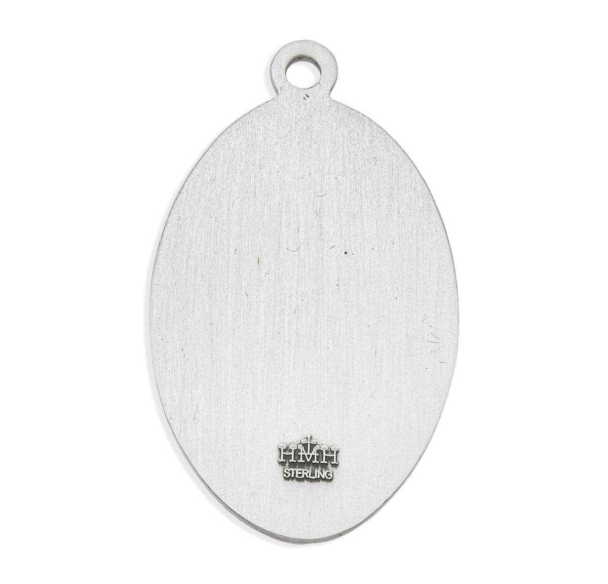 St. Christopher Sterling Silver Medal On A 18" Stainless Chain - Sterling Silver 13/16" x 7/8" Oval Pendant
