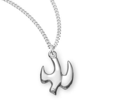 Polished Dove Necklace - Sterling Silver Pendant on 18" Stainless Chain (S153018)
