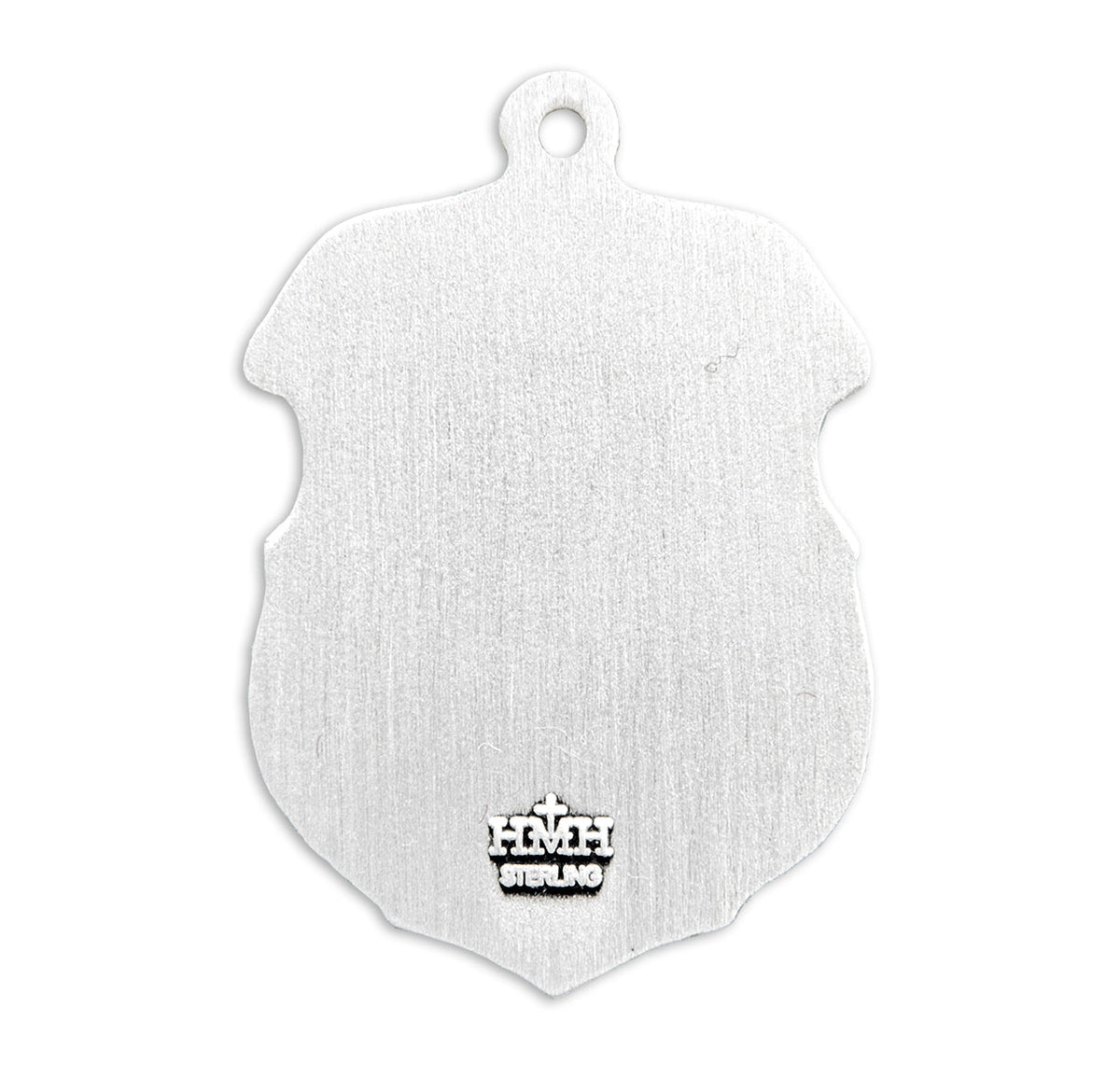 Mens St. Michael Badge Necklace - Sterling Silver Pendant On 24" Stainless Chain (S160624)