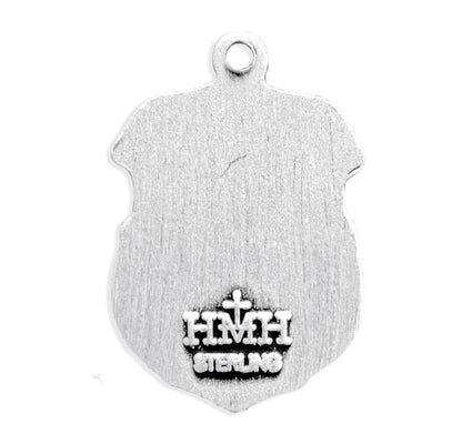 Back of Womens St. Michael Badge Pendant