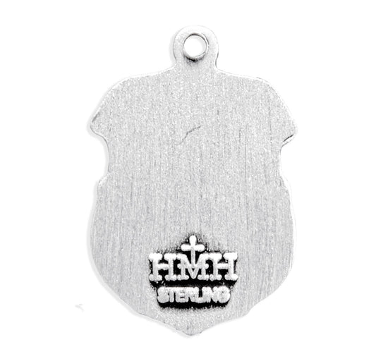 Back of Womens St. Michael Badge Pendant