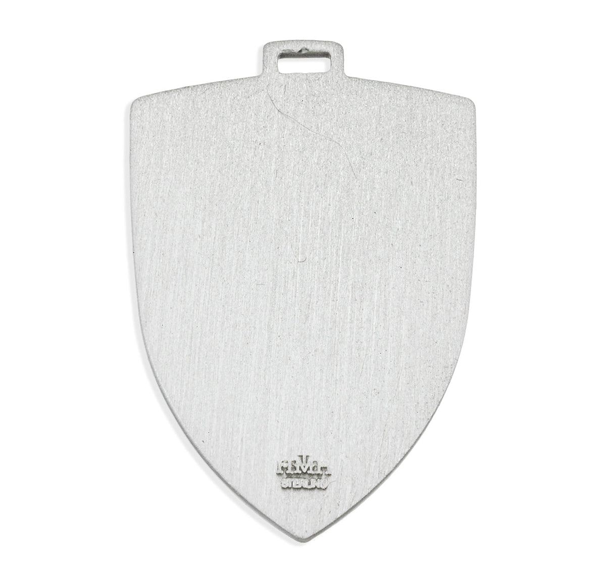 Mens St. Michael Shield Necklace - Sterling Silver Pendant on 24" Stainless Chain (S161724)