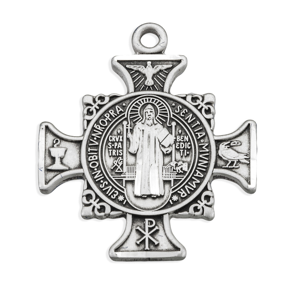 Double-sided St. Benedict Maltese Cross Pendant