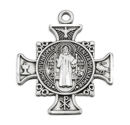 Double-sided St. Benedict Maltese Cross Pendant