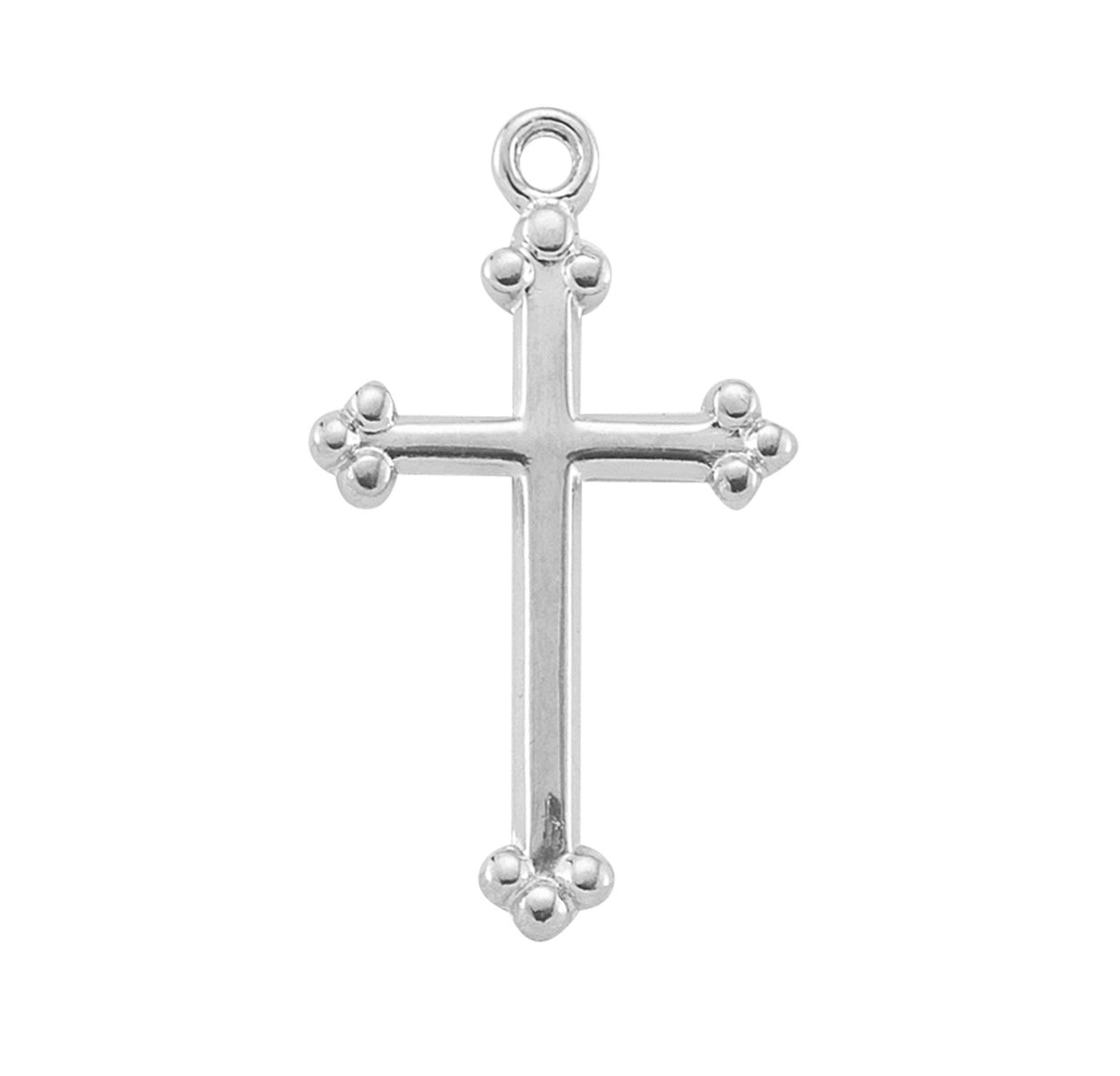 Sterling Silver Small Budded Cross Pendant