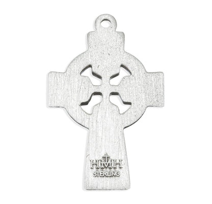 Back of Green Irish Celtic Cross Pendant