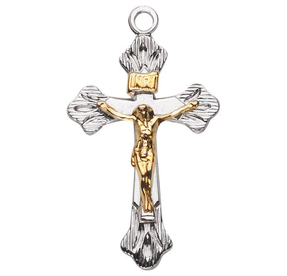 Flare Tipped Two-Tone Crucifix Pendant