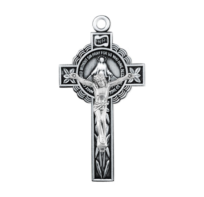 Double-Sided Miraculous Medal Crucifix Pendant