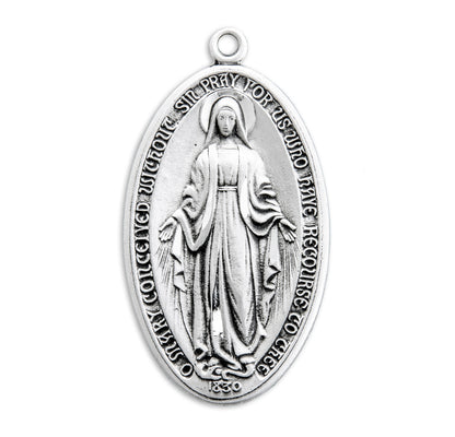 Sterling Silver Miraculous Medal for Men