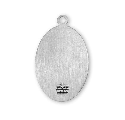 St. Michael Necklace - Sterling Silver Oval Pendant On 24" Stainless Chain (S262224)
