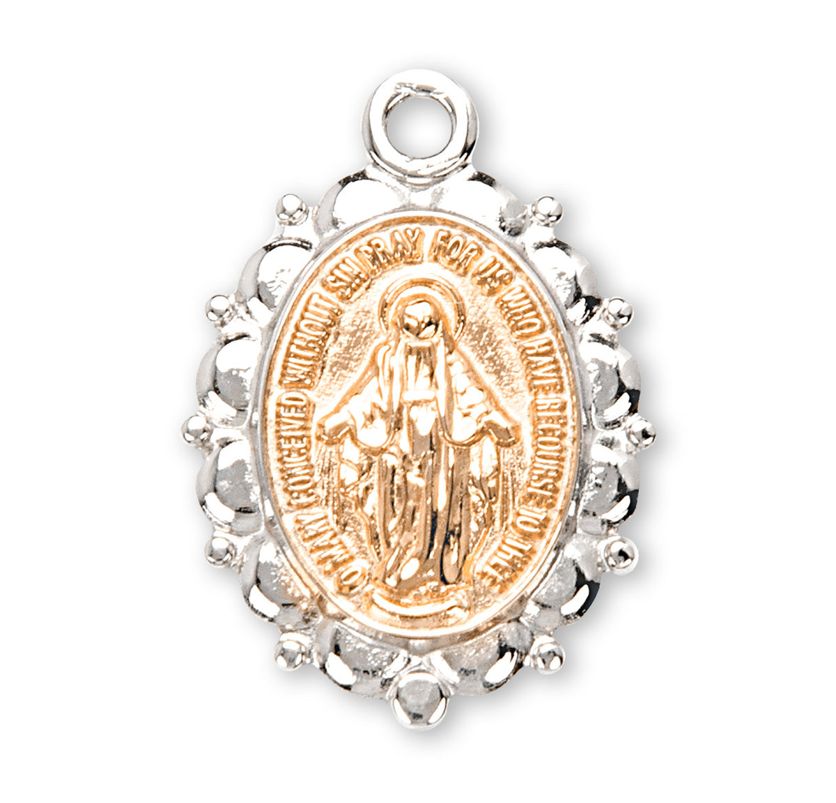 Two-Tone Miraculous Medal Pendant