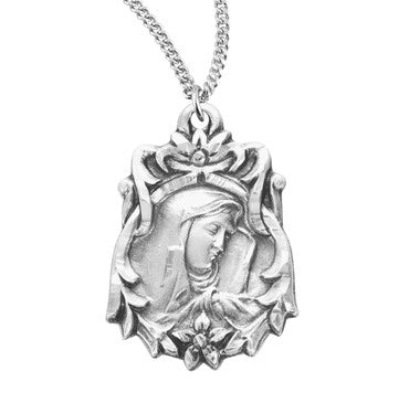 Our Lady of Sorrows Necklace - Sterling Silver Pendant on 18" Stainless Chain (S357718)
