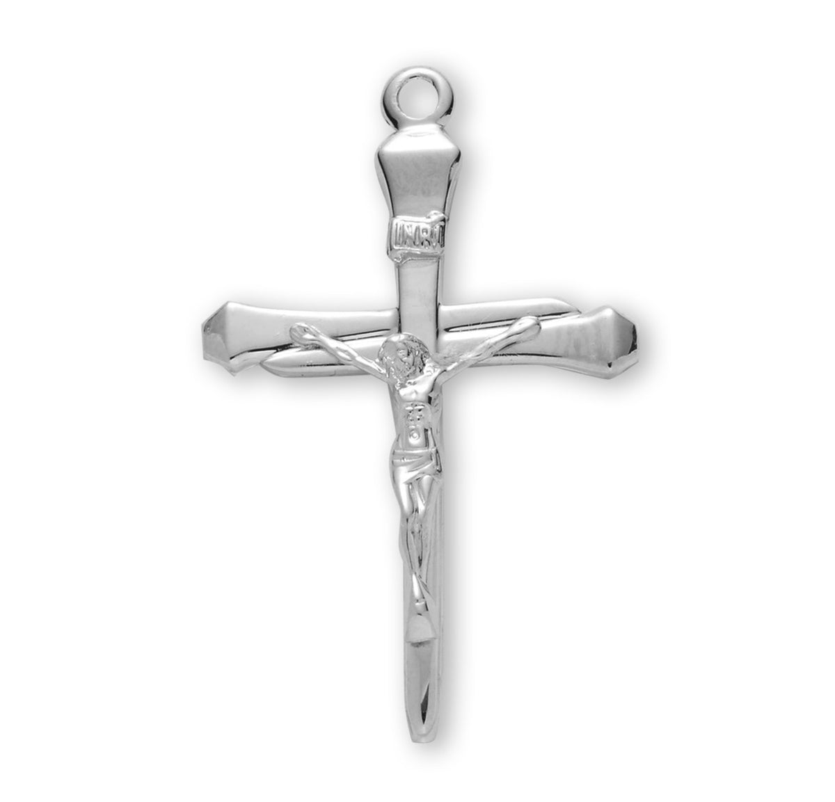 Sterling Silver Mens Nail Crucifix Pendant