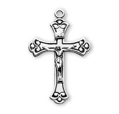 Swirl Tip Black Crucifix Pendant