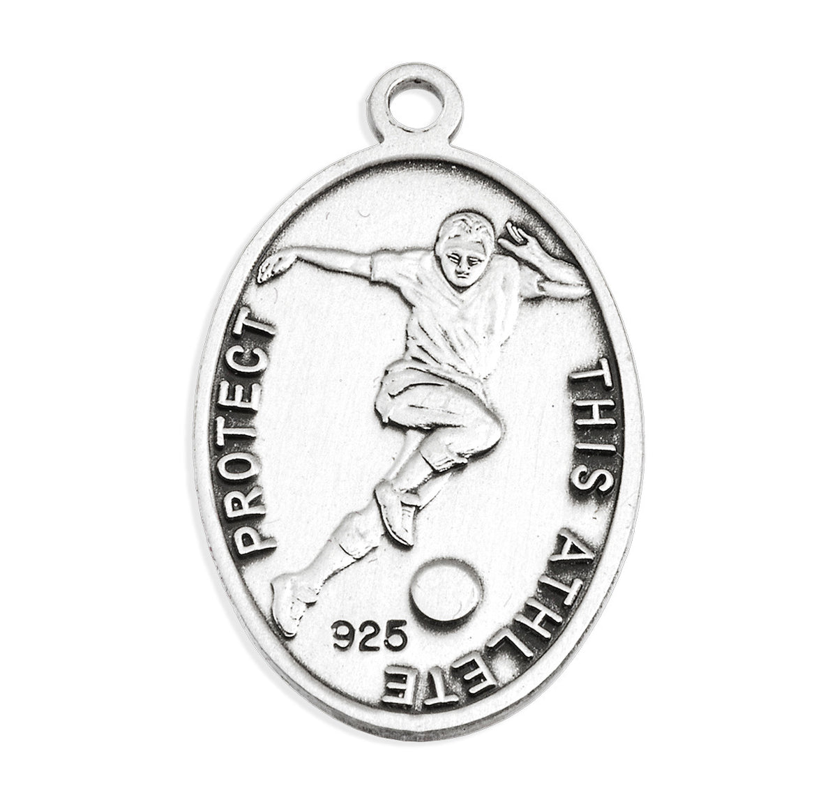 Back of St. Sebastian Soccer Pendant