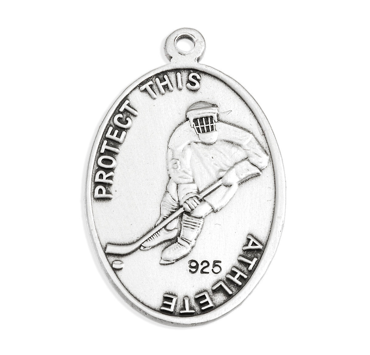 Back of St. Sebastian Hockey Pendant