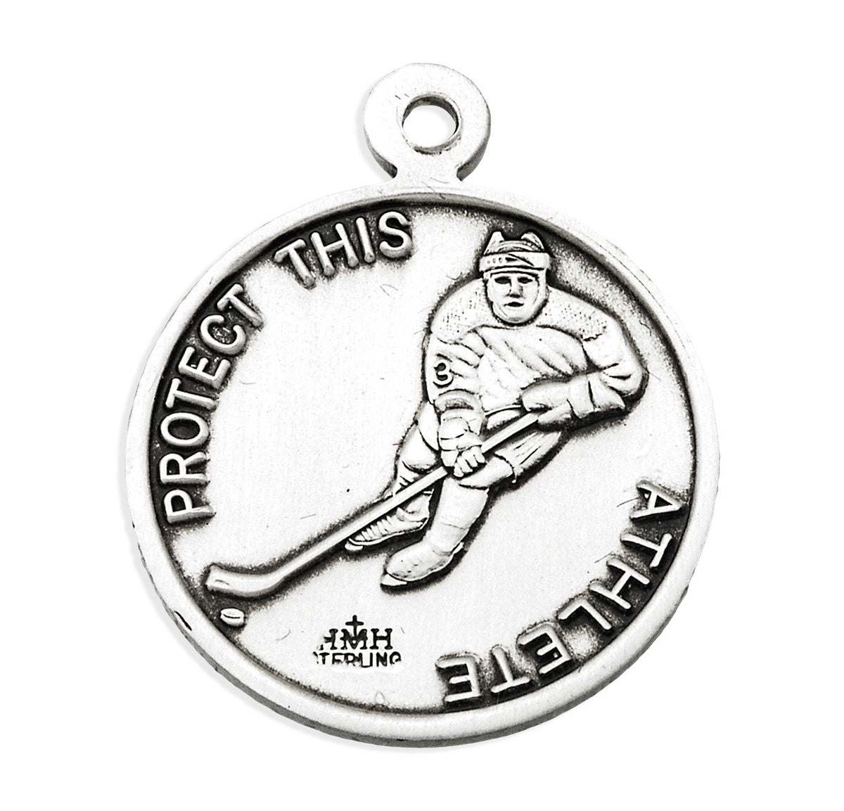 Back of St. Sebastian Hockey Pendant