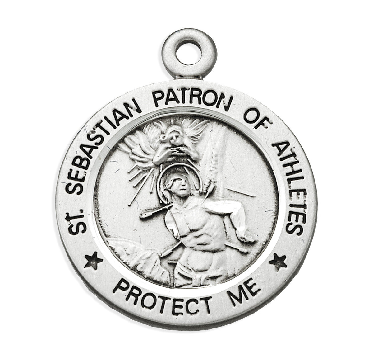 Front of Round St. Sebastian Wrestling Pendant