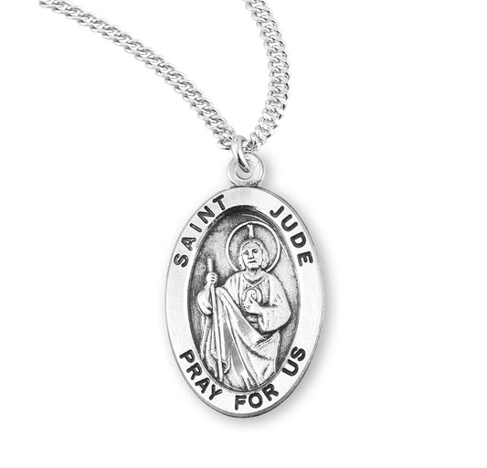 St. Jude Necklace - Sterling Silver Medal on 20" Stainless Chain