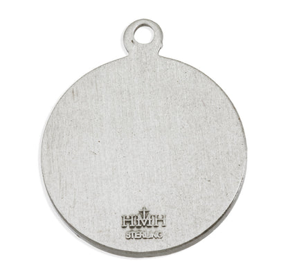St. Rita Necklace - Sterling Silver 0.7" Round Pendant On 18" Stainless Chain