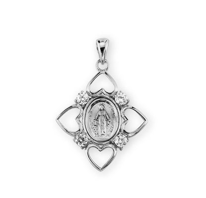 4 Hearts Miraculous Medal Pendant