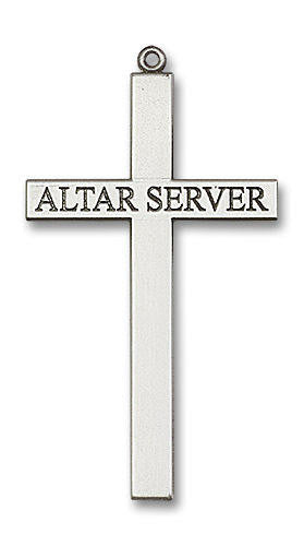 Altar Server Cross Pendant - Sterling Silver 2 5/8 x 1 3/8 5952SS