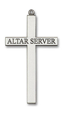Altar Server Cross Pendant - Sterling Silver 2 5/8" x 1 3/8" (5952SS)