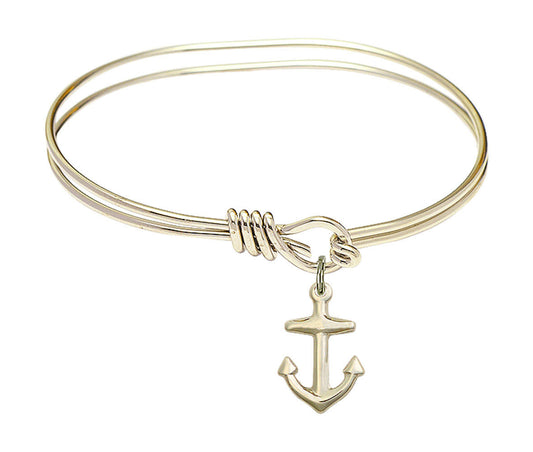 Anchor Eye Hook Bangle Bracelet - Gold-Filled Charm 4158AGF