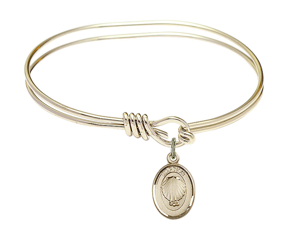 Baptism Eye Hook Bangle Bracelet - Gold-Filled Charm 0974GF