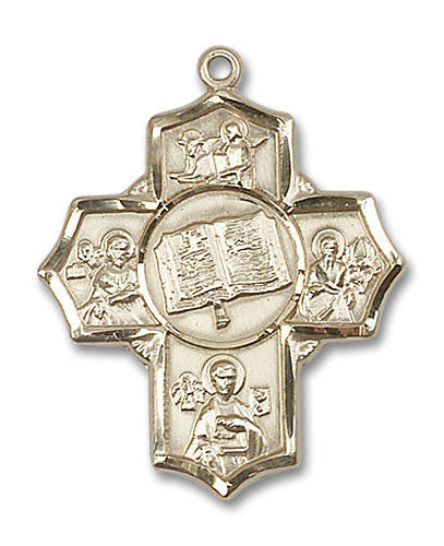 Bible and Apostles 5-Way Medal - 14kt Gold 1 1/4 x 1 Pendant 5717