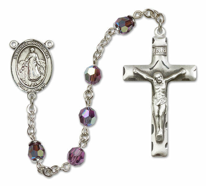 Blessed Karolina Kozkowna Sterling Silver Rosary - 16 Color Options 8283/0644
