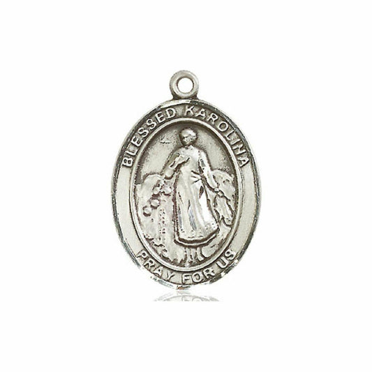 Blessed Karolina Medal - Sterling Silver Oval Pendant 3 Sizes