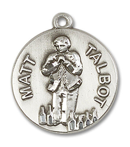 Blessed Matt Talbot Medal - Sterling Silver 3/4 x 3/4 Round Pendant 0821SS