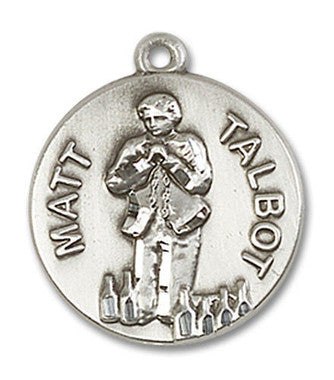 Blessed Matt Talbot Medal - Sterling Silver 3/4" x 3/4" Round Pendant (0821SS)