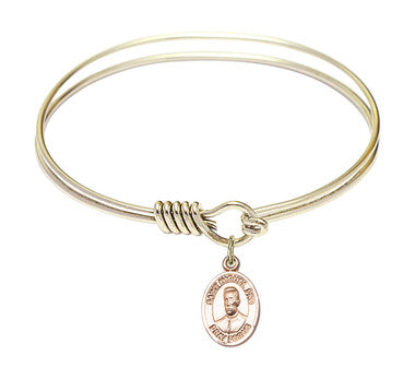 Blessed Miguel Pro Round Eye Hook Bangle Bracelet - Gold-Filled Charm - 6.25 Inch (9389GF)