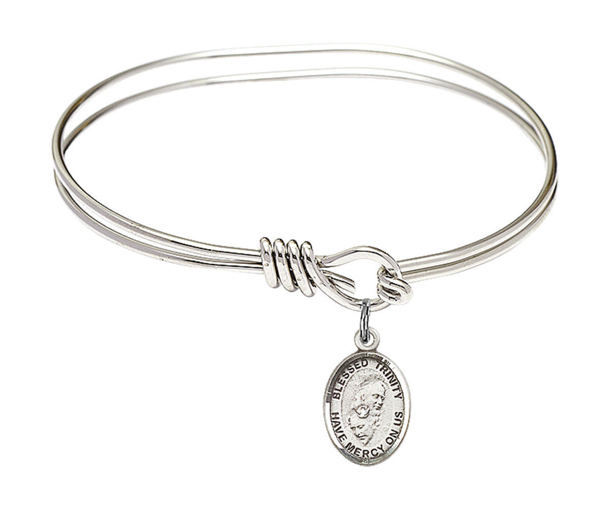 Blessed Trinity Eye Hook Bangle Bracelet - Sterling Silver Charm 9249SS