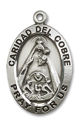 Caridad Del Cobre Medal - Sterling Silver 1 x 5/8 Oval Pendant 4031SS
