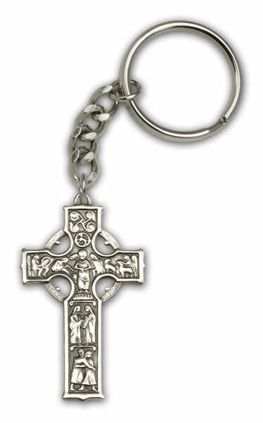 Celtic Cross Keychain - Silver Finish