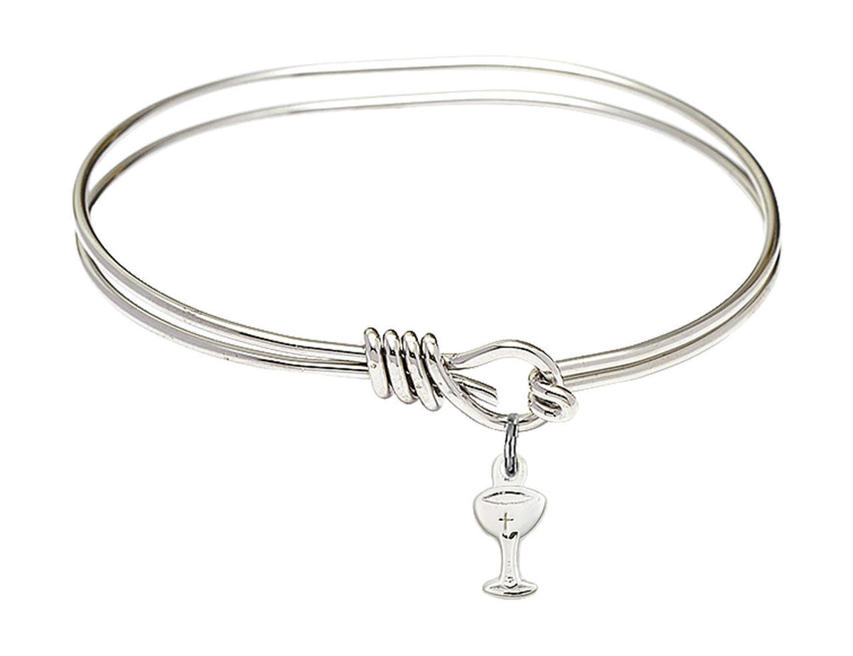 Chalice Eye Hook Bangle Bracelet - Sterling Silver Charm 5614SS