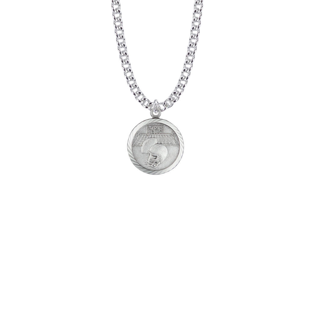 Christ Strengthens Me Football Necklace - Sterling Silver Pendant On 20 Stainless Chain SM0950SH