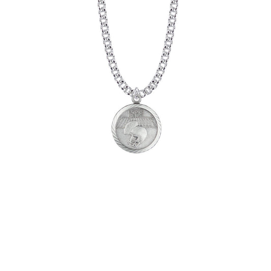 Christ Strengthens Me Football Necklace - Sterling Silver Pendant On 20 Stainless Chain SM0950SH