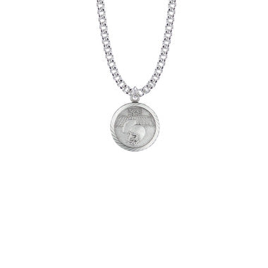 Christ Strengthens Me Football Necklace - Sterling Silver Pendant On 20" Stainless Chain (SM0950SH)