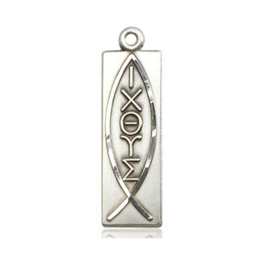 Christian Fish Pendant - Sterling Silver 1 1/8" x 1/4" (4220SS)