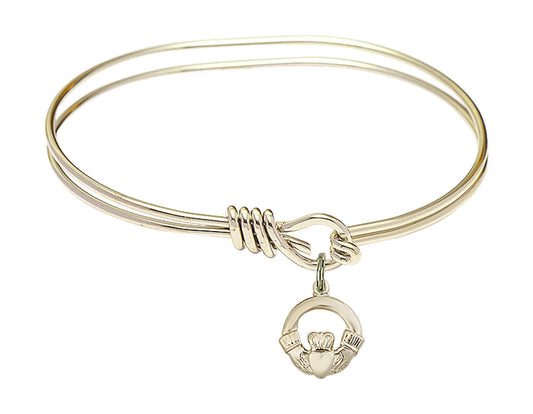 Claddagh Eye Hook Bangle Bracelet - Gold-Filled Charm 4113GF